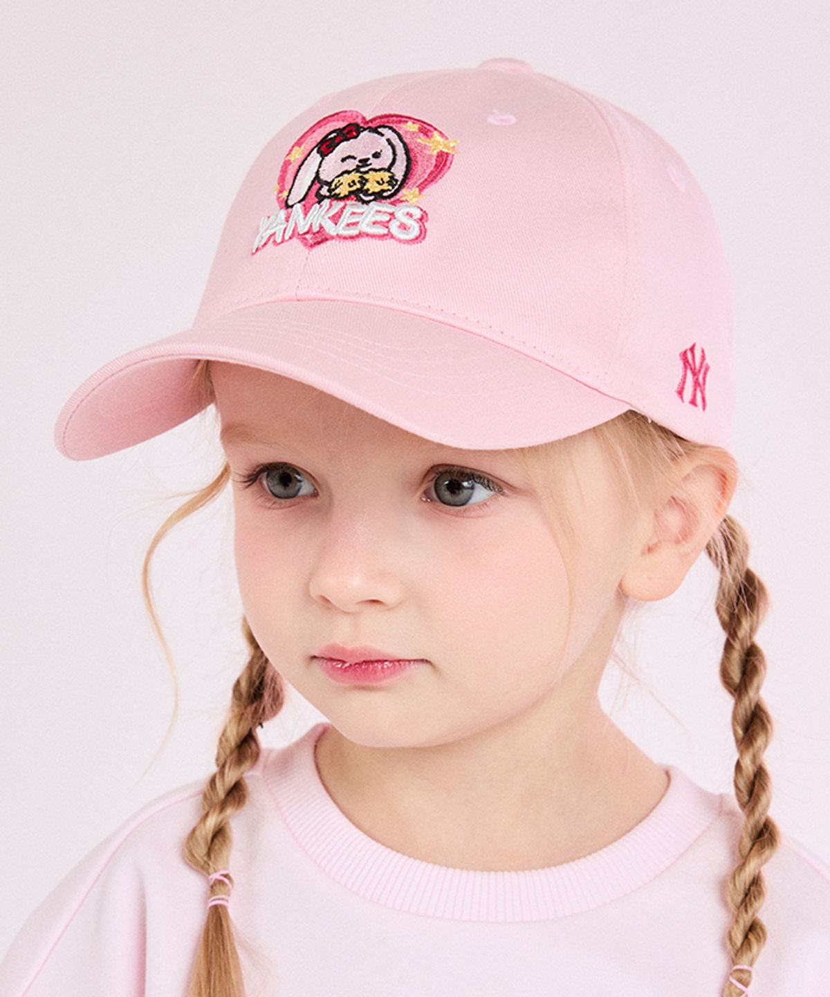엠엘비 키즈(MLB KIDS) 메가베어프렌즈 여아 하트 볼캡 NY (L.Pink)