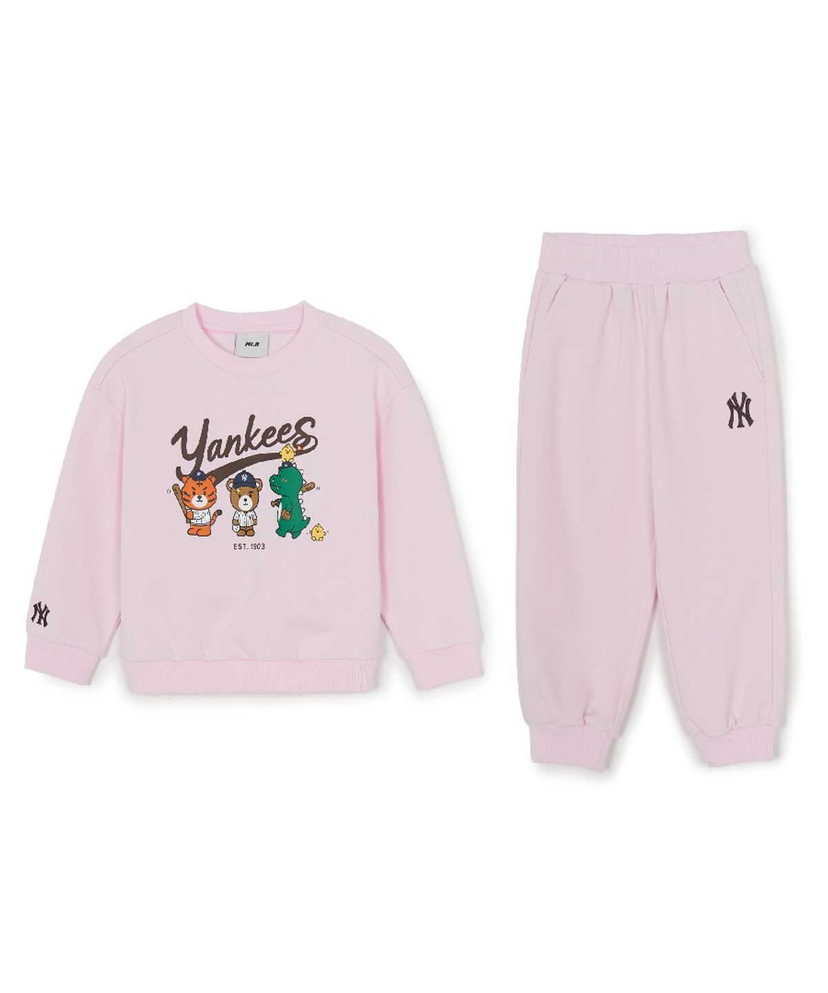 엠엘비 키즈(MLB KIDS) 메가베어 프렌즈 아트웍 맨투맨 세트 NY (L.Pink)