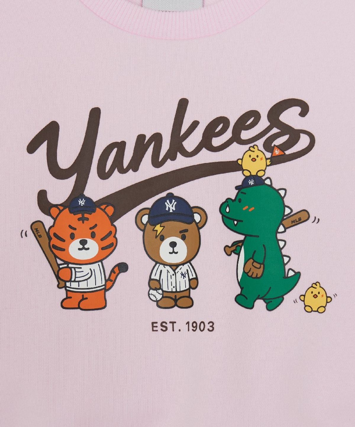 엠엘비 키즈(MLB KIDS) 메가베어 프렌즈 아트웍 맨투맨 세트 NY (L.Pink)