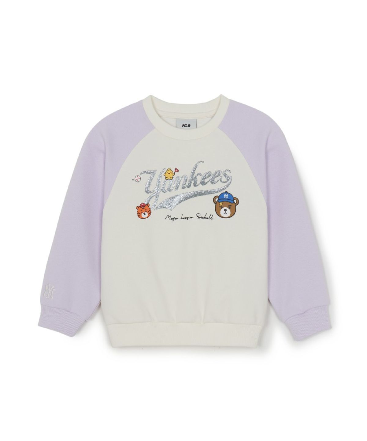 엠엘비 키즈(MLB KIDS) 메가베어 프렌즈 라글란 맨투맨 세트 NY (Lavender)