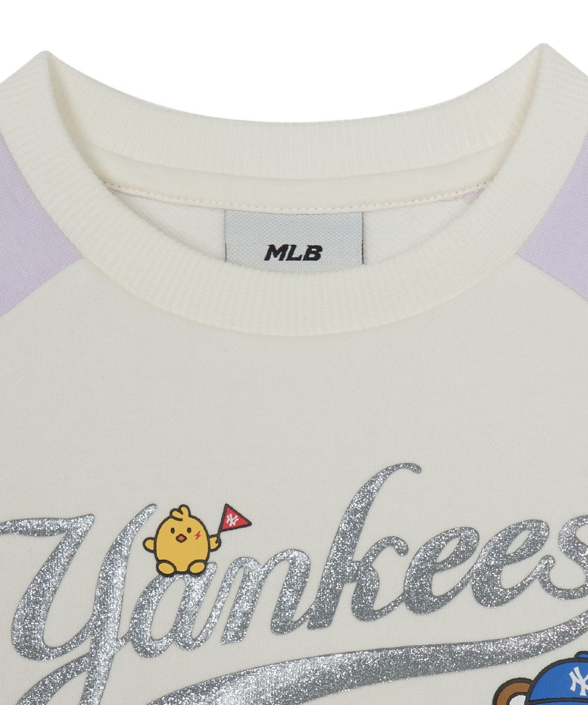 엠엘비 키즈(MLB KIDS) 메가베어 프렌즈 라글란 맨투맨 세트 NY (Lavender)