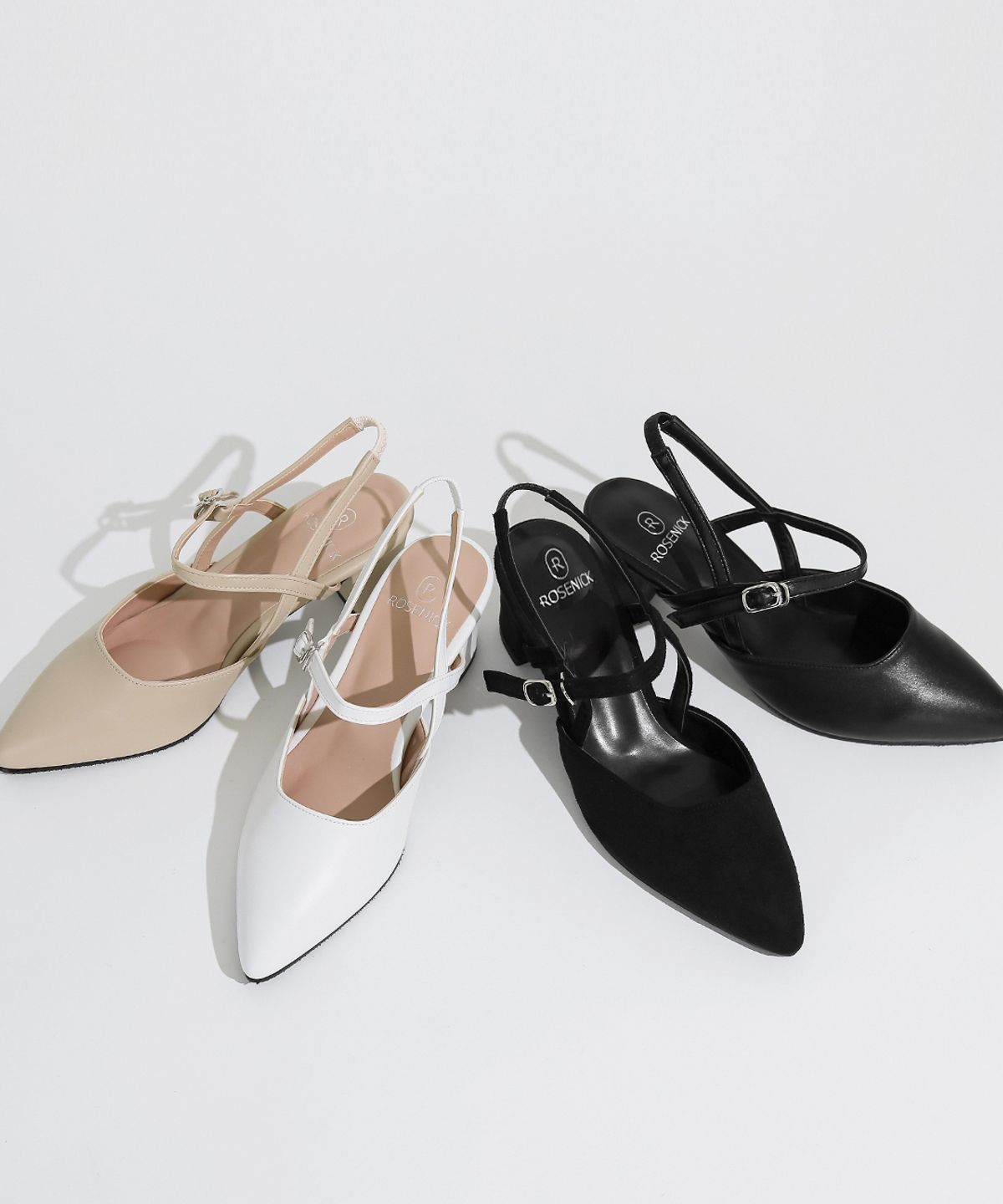 로제니크(ROSENICK) 세릭 스틸레토 스트랩 슬링백힐 (5cm/4colors)