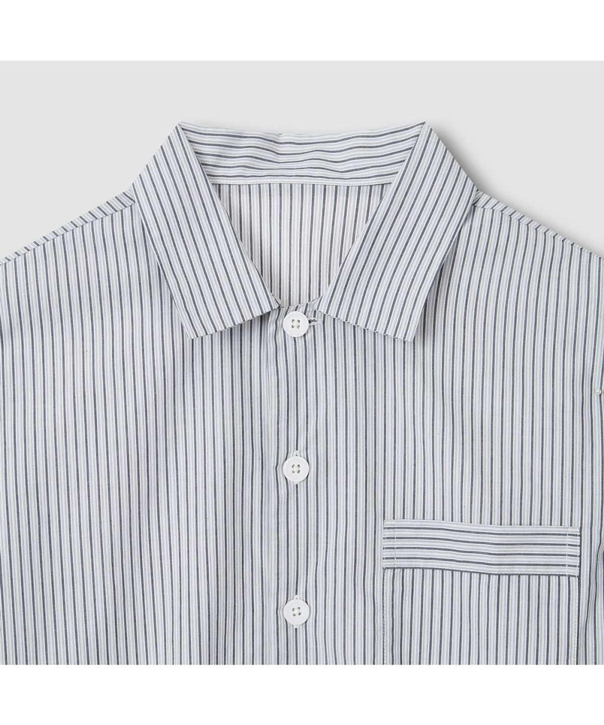자주(JAJU) [공용] 60수 코튼 긴팔 라운지 셔츠 [S-XL]_라이트 네이비