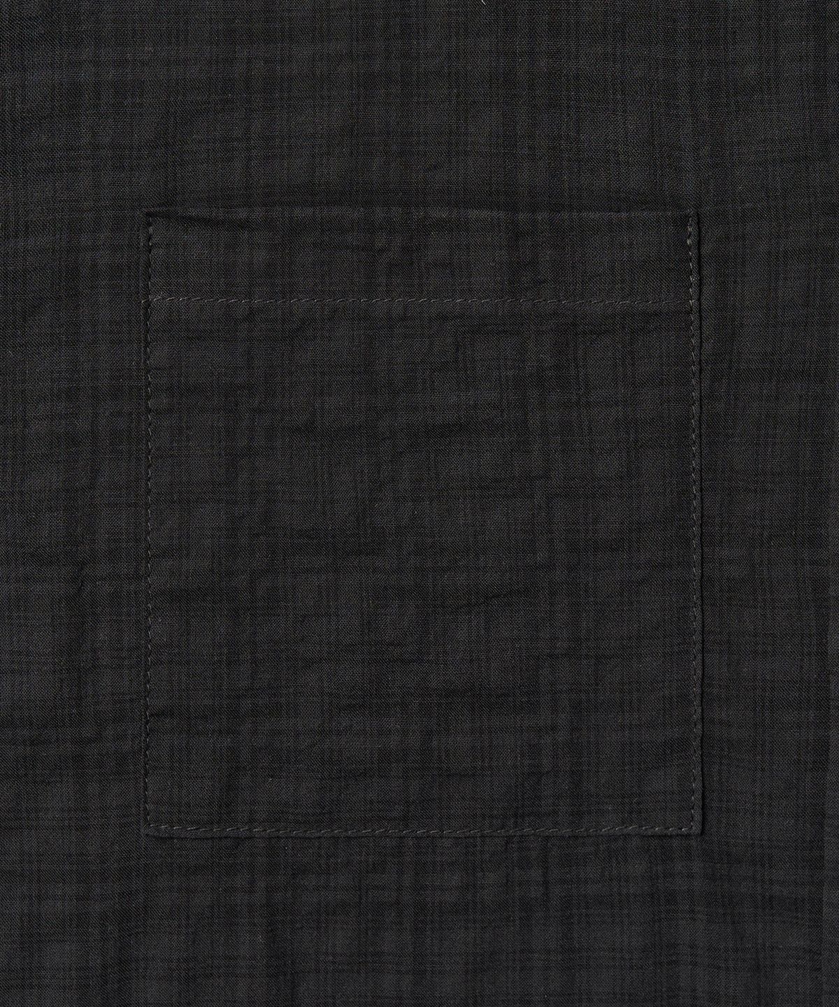 엑스컨테이너(EXCONTAINER) [여름용] 뮤티드 체크 세미 크롭 셔츠 (BLACK)