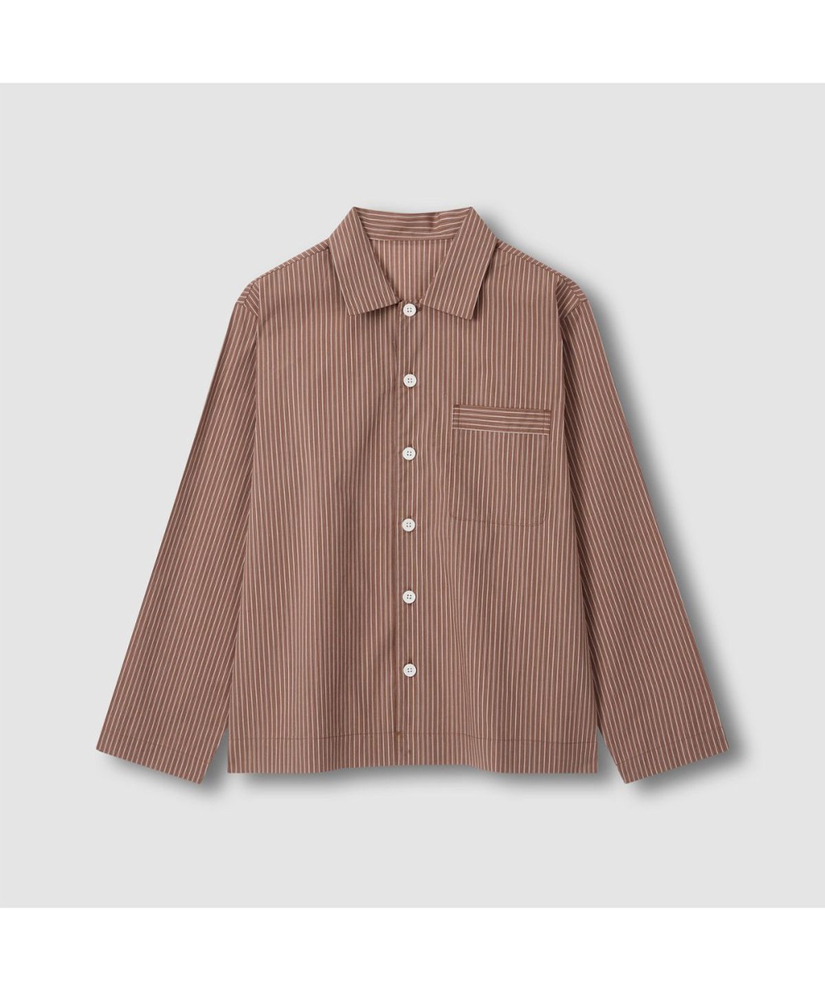 자주(JAJU) [공용] 60수 코튼 긴팔 라운지 셔츠 [S-XL]_다크 브라운