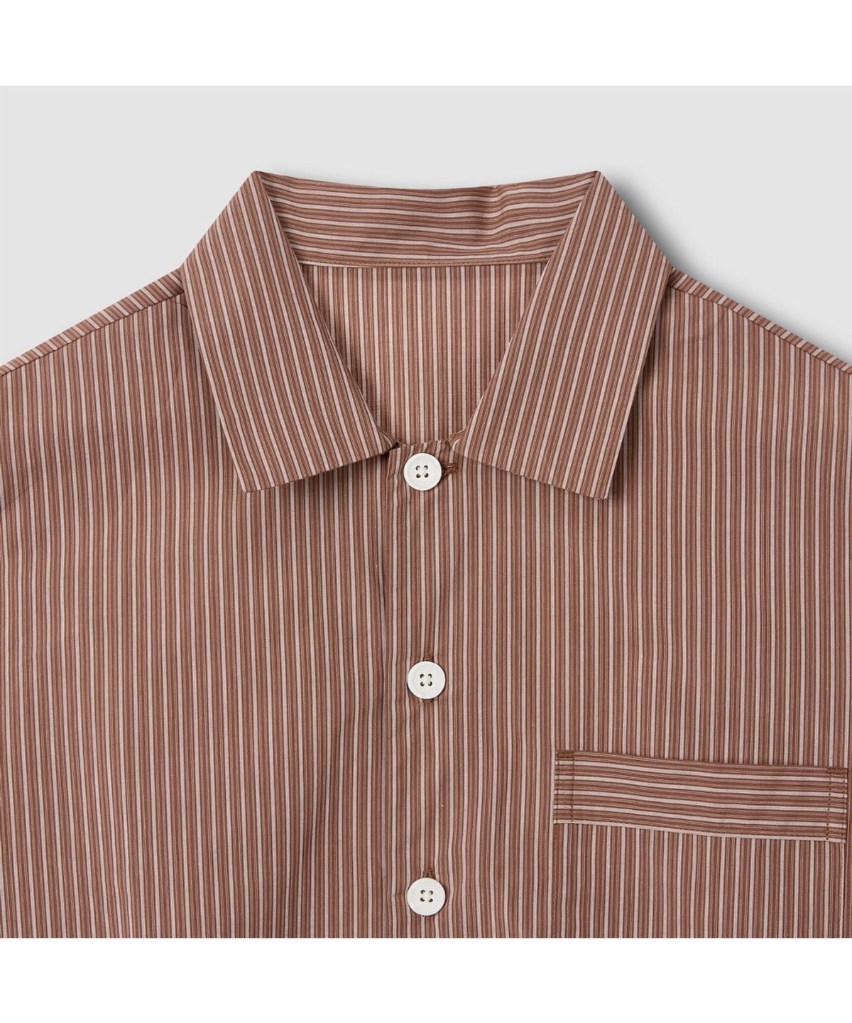 자주(JAJU) [공용] 60수 코튼 긴팔 라운지 셔츠 [S-XL]_다크 브라운