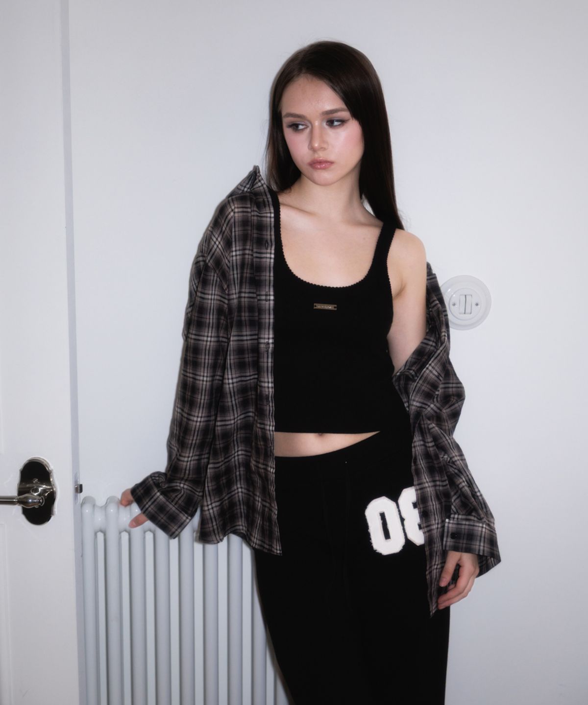 로제프란츠(ROSEFRANTZ) See-through Check Overfit Shirt [Black]