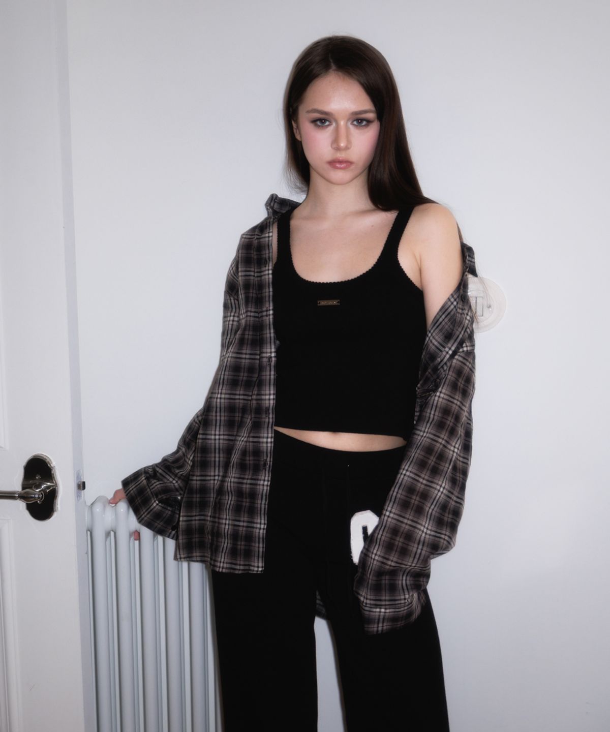 로제프란츠(ROSEFRANTZ) See-through Check Overfit Shirt [Black]