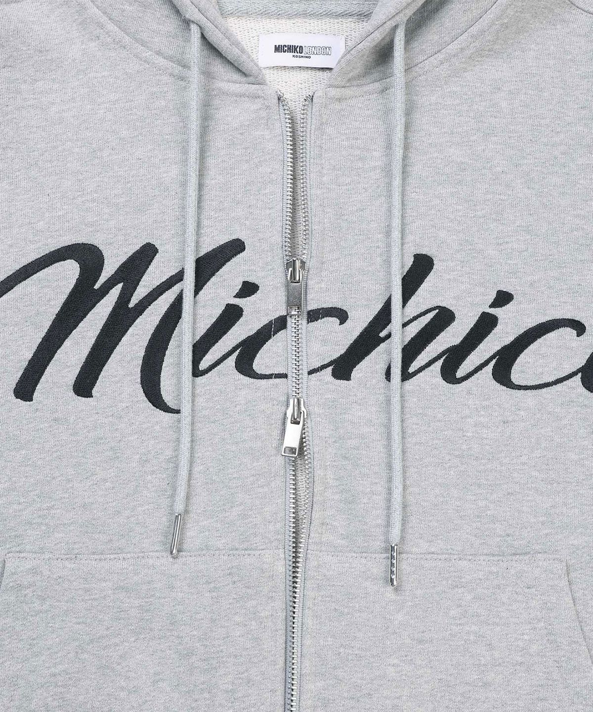 미치코런던 코시노(MICHIKO LONDON KOSHINO) 미치코 후디 집업 멜란지 그레이