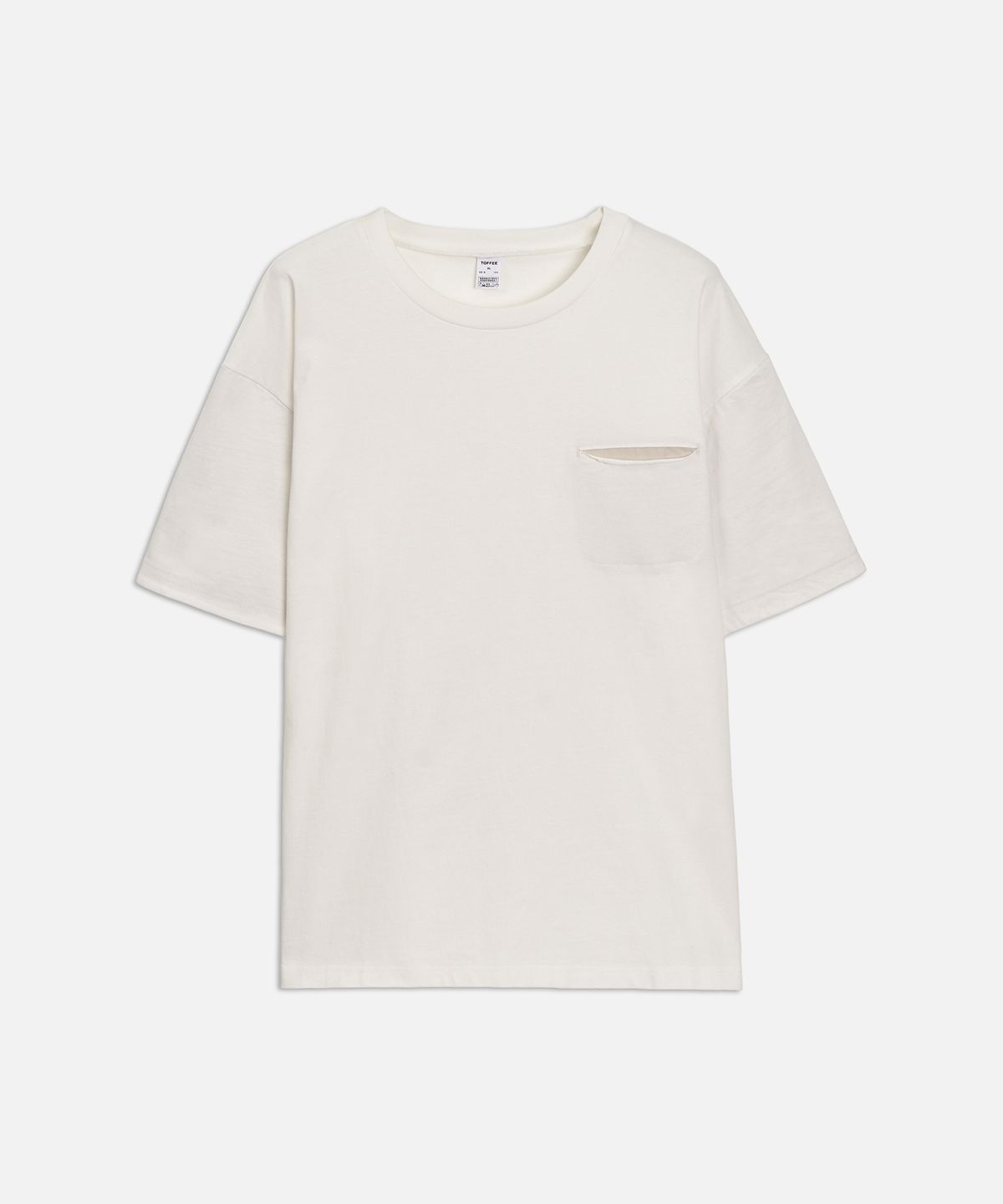 토피(TOFFEE) 레이어드 포켓 크롭 티 (WHITE)