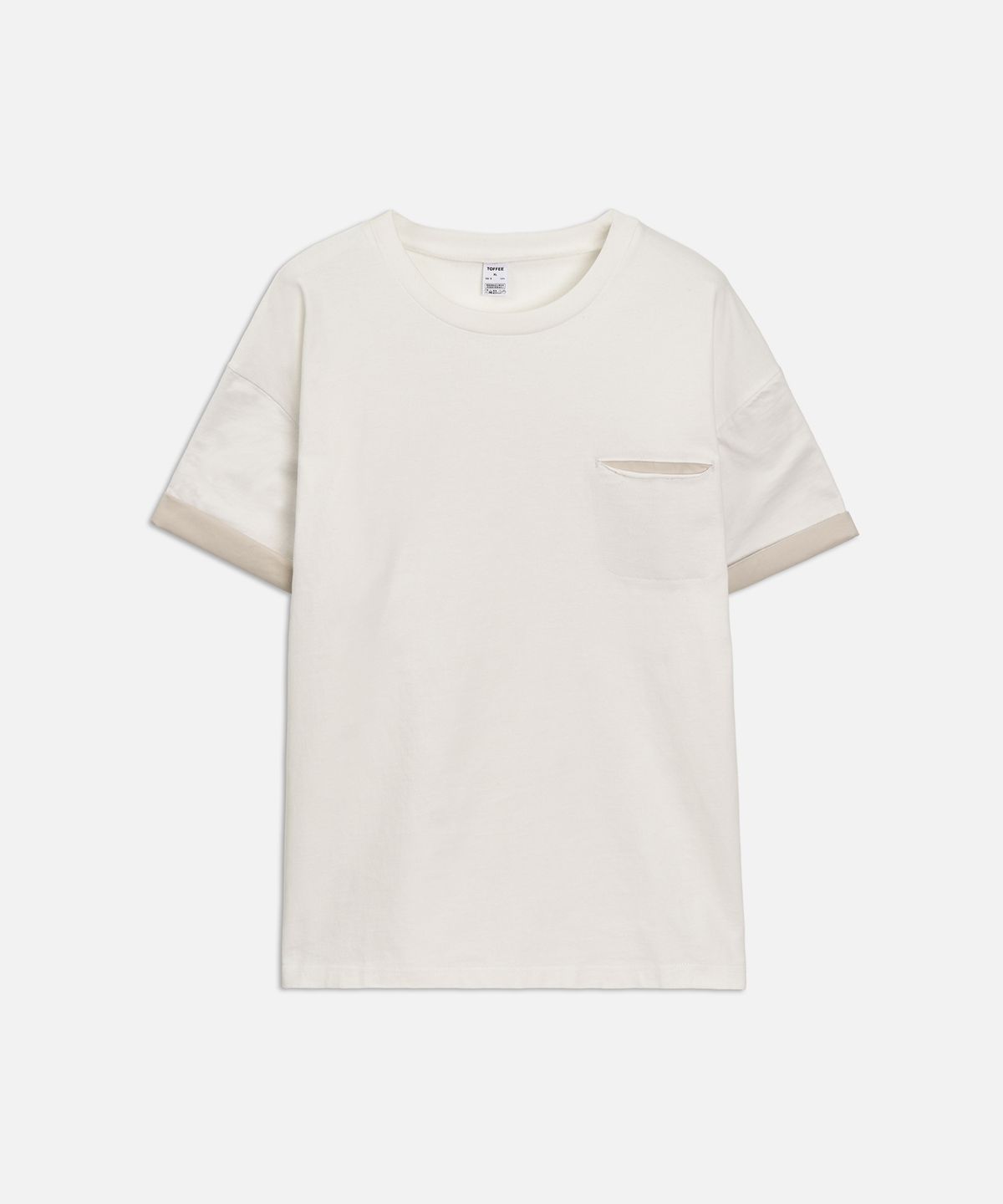 토피(TOFFEE) 레이어드 포켓 크롭 티 (WHITE)
