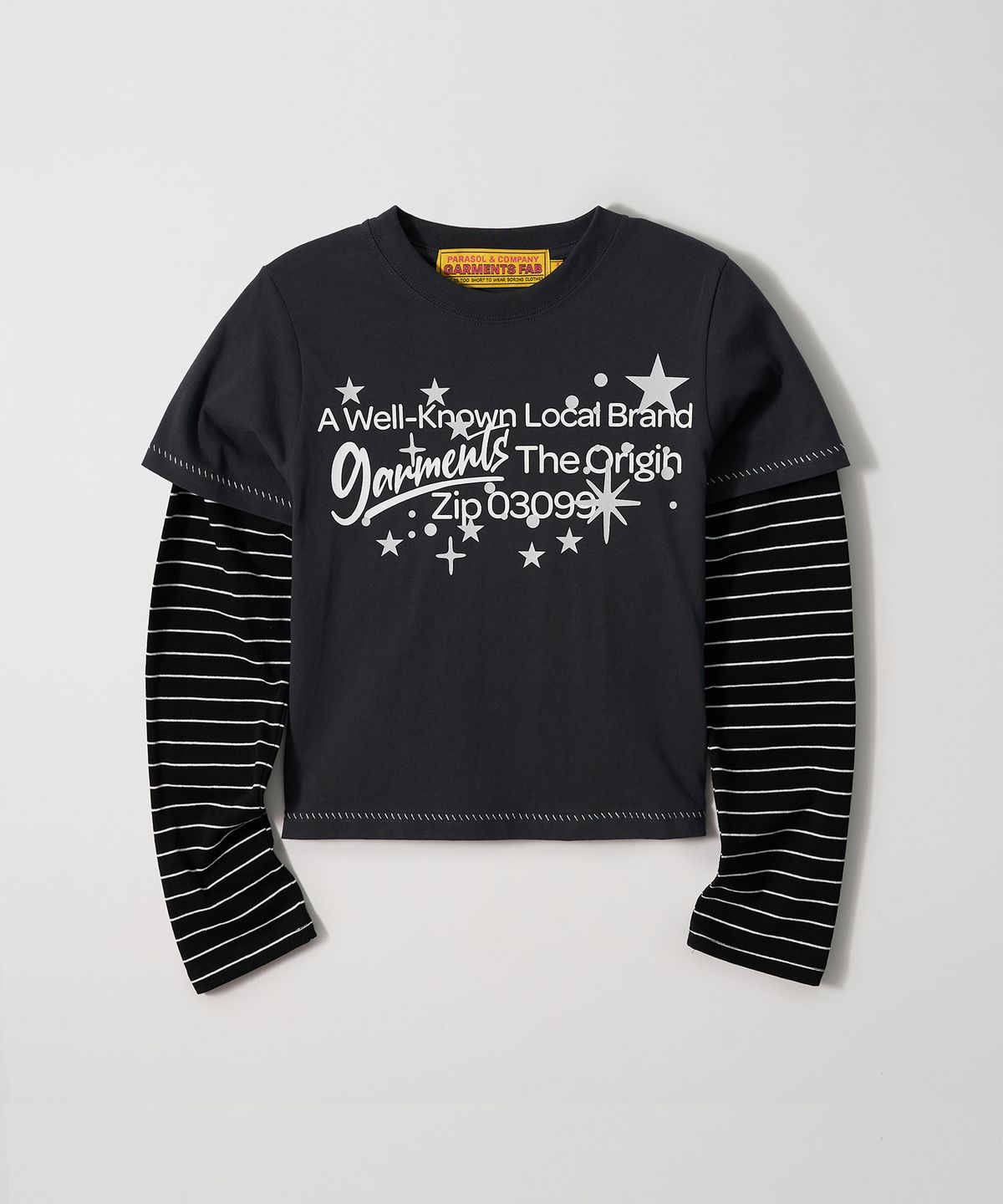 가먼츠팹(GARMENTS FAB) Stripe Layered Longsleeve (CHARCOAL)