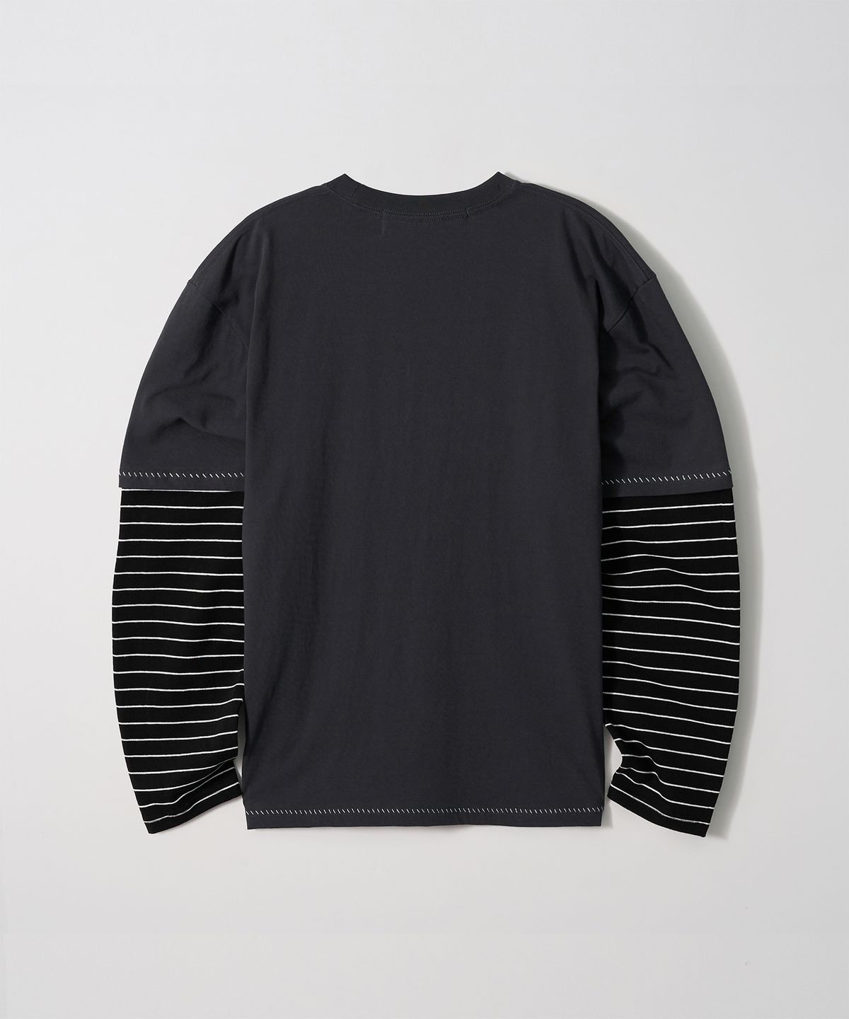 가먼츠팹(GARMENTS FAB) Stripe Layered Longsleeve (CHARCOAL)