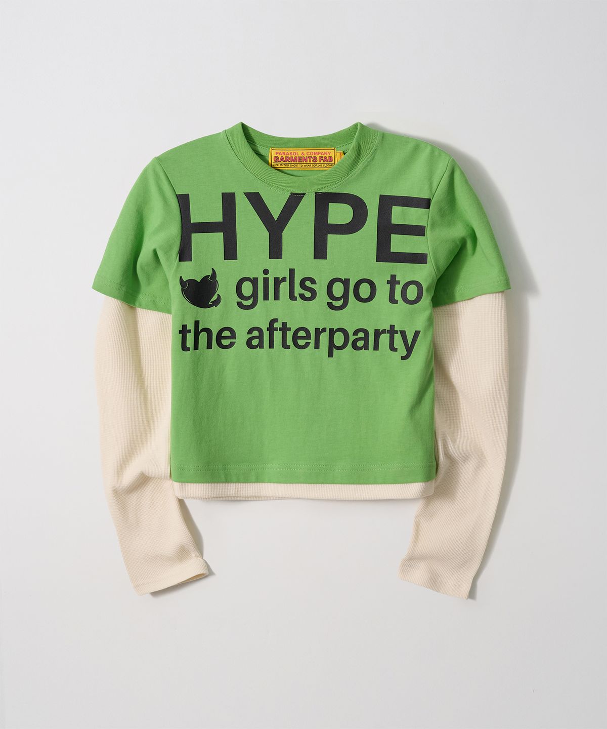 가먼츠팹(GARMENTS FAB) Hype People Waffle Layered Longsleeve (LIGHT GREEN)