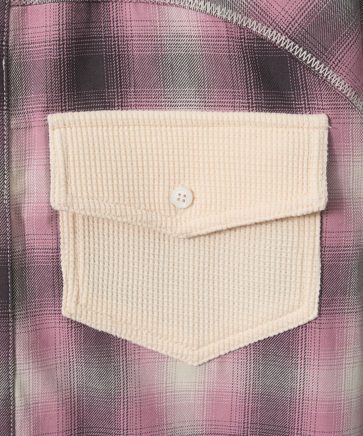 가먼츠팹(GARMENTS FAB) Zig-Zag Stitch Check shirts (PINK)