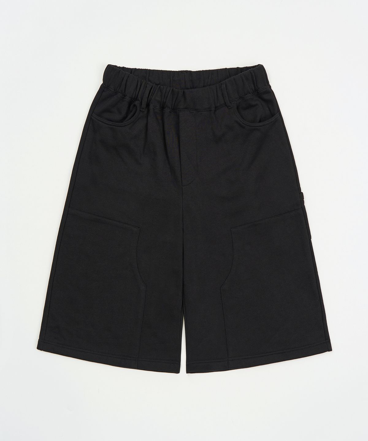 토피(TOFFEE) 더블니 스웻 버뮤다 팬츠 (BLACK)