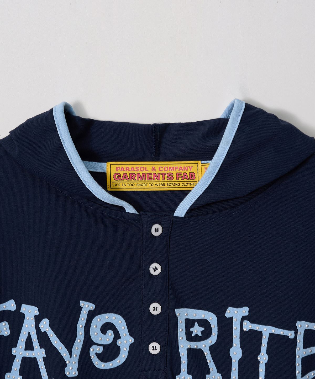 가먼츠팹(GARMENTS FAB) Binding Flock Hoodie Longsleeve (NAVY)