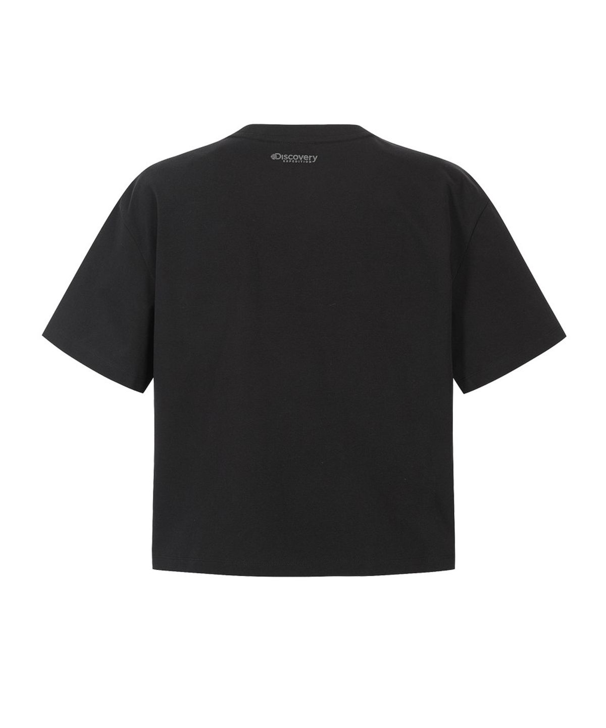디스커버리 익스페디션(DISCOVERY EXPEDITION) 여성 레터링 세미오버핏 반팔티셔츠 (BLACK)