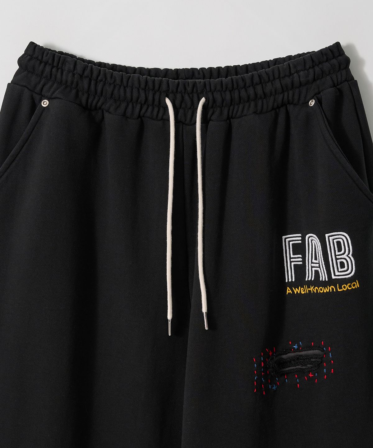 가먼츠팹(GARMENTS FAB) Washed Hand Stitch Sweatpants (BLACK)