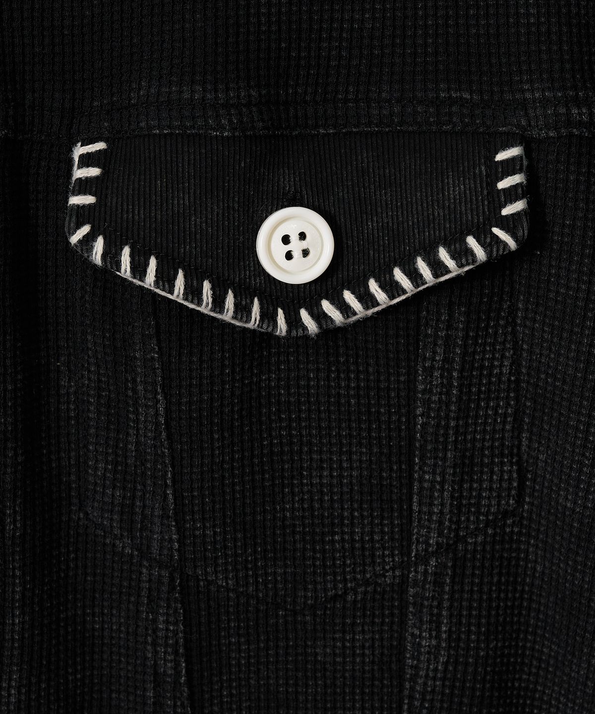 가먼츠팹(GARMENTS FAB) Washed Waffle Jacket (BLACK)