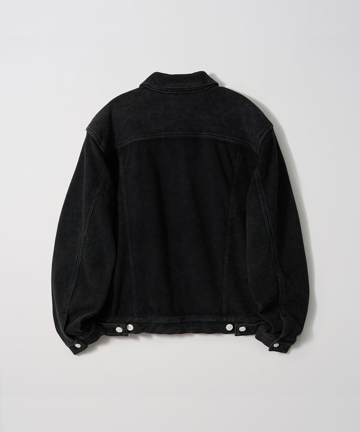 가먼츠팹(GARMENTS FAB) Washed Waffle Jacket (BLACK)