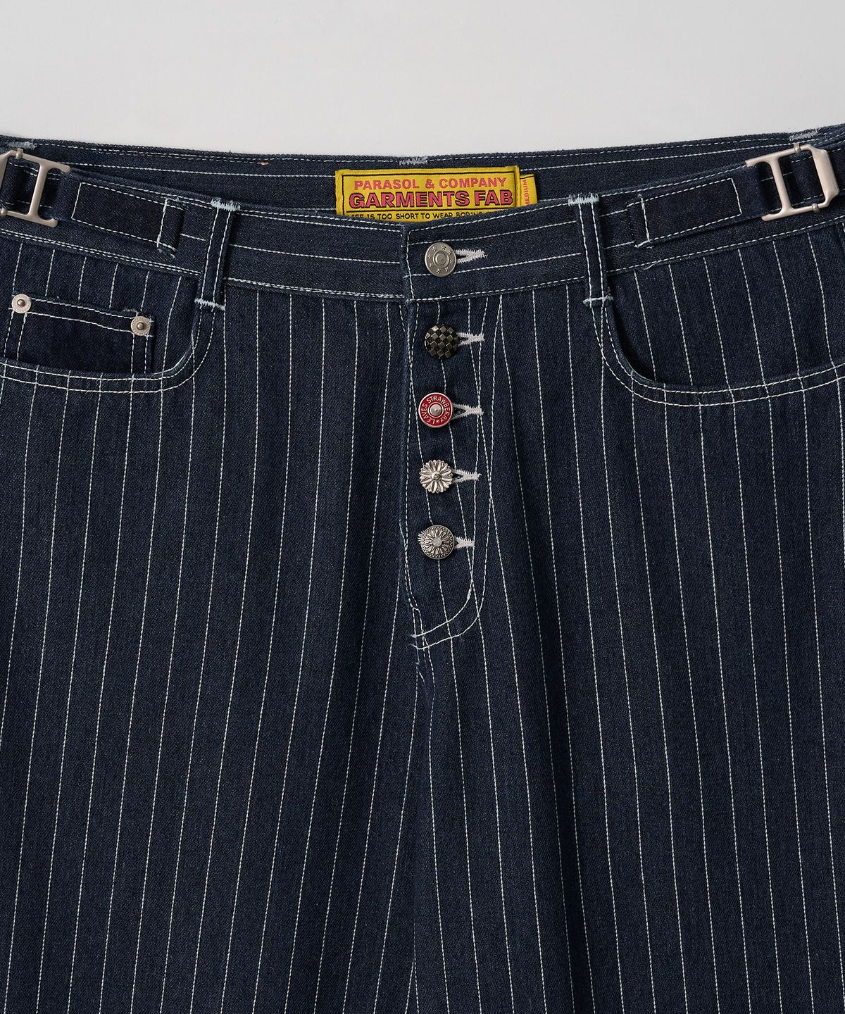 가먼츠팹(GARMENTS FAB) Pin Stripe Denim Pants (BLUE)
