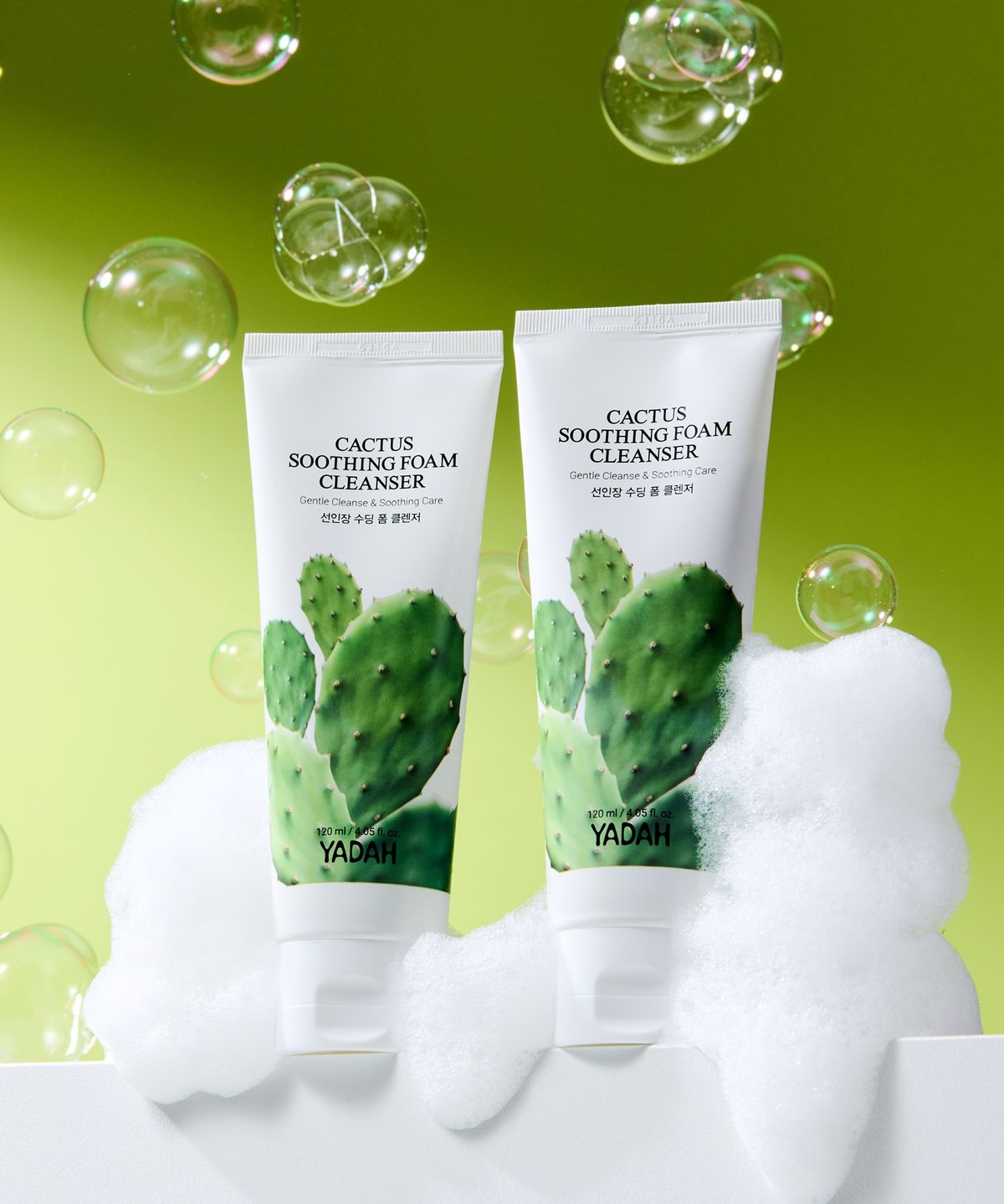 야다(YADAH) 선인장 수딩 폼 클렌저 120ml 2개