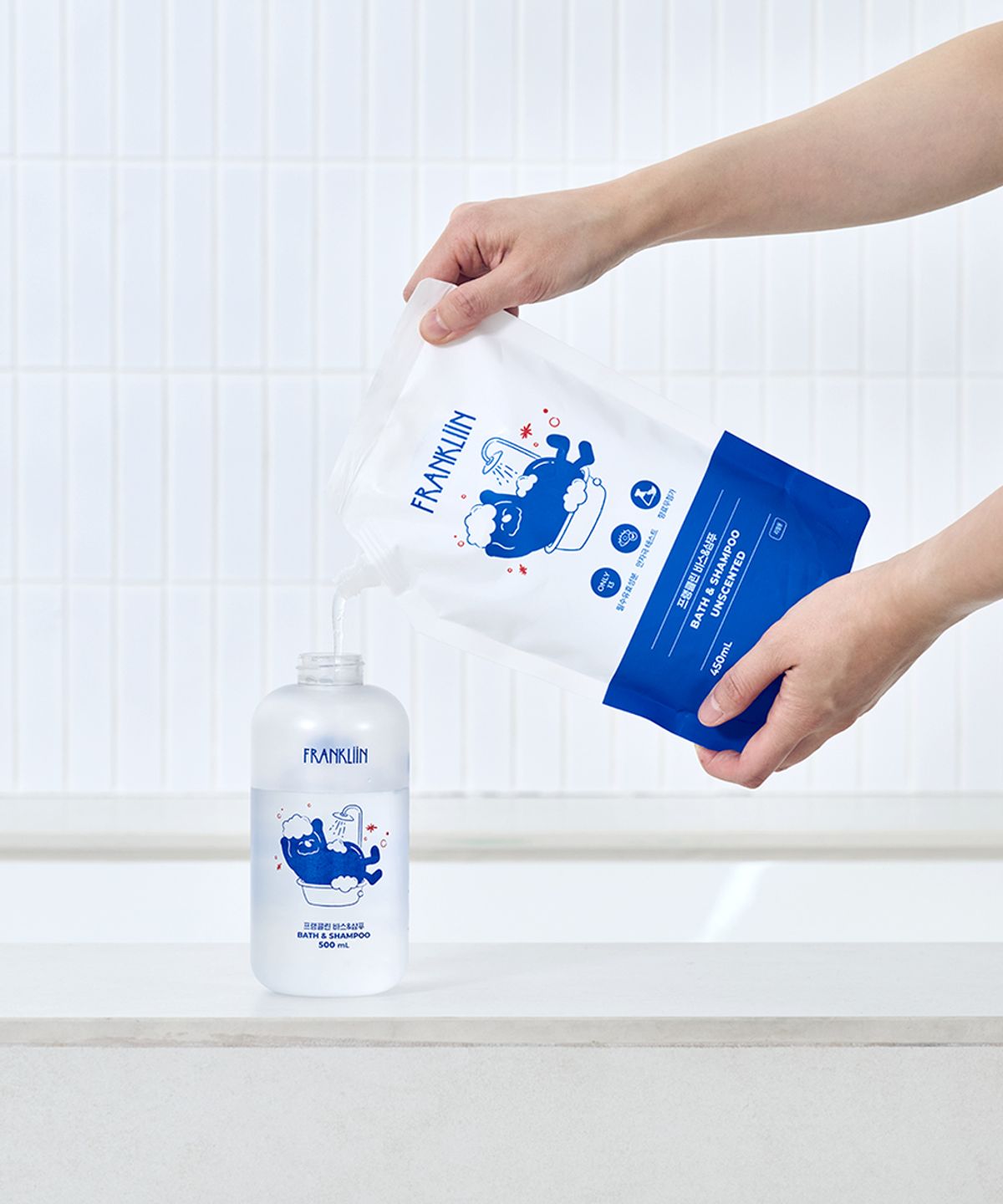 프랭클린(FRANKLIIN) 바스앤샴푸 리필 450ml 신생아 아기 바디워시