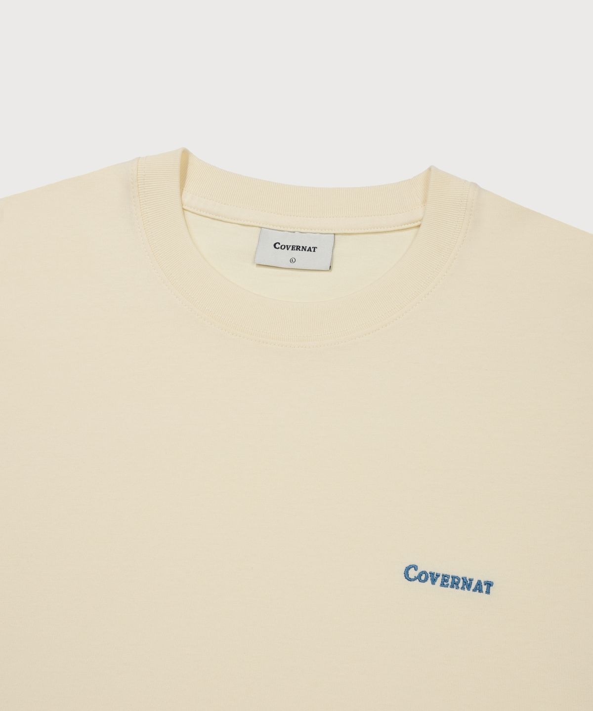 커버낫(COVERNAT) 스몰 로고 티셔츠 크림