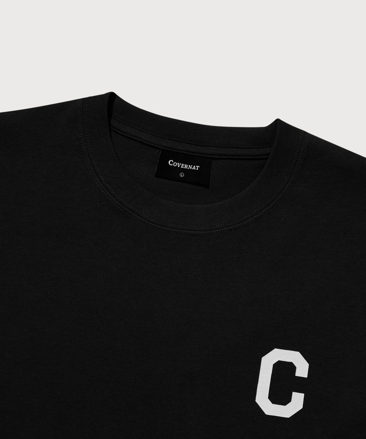 커버낫(COVERNAT) 쿨 코튼 C 로고 티셔츠 블랙