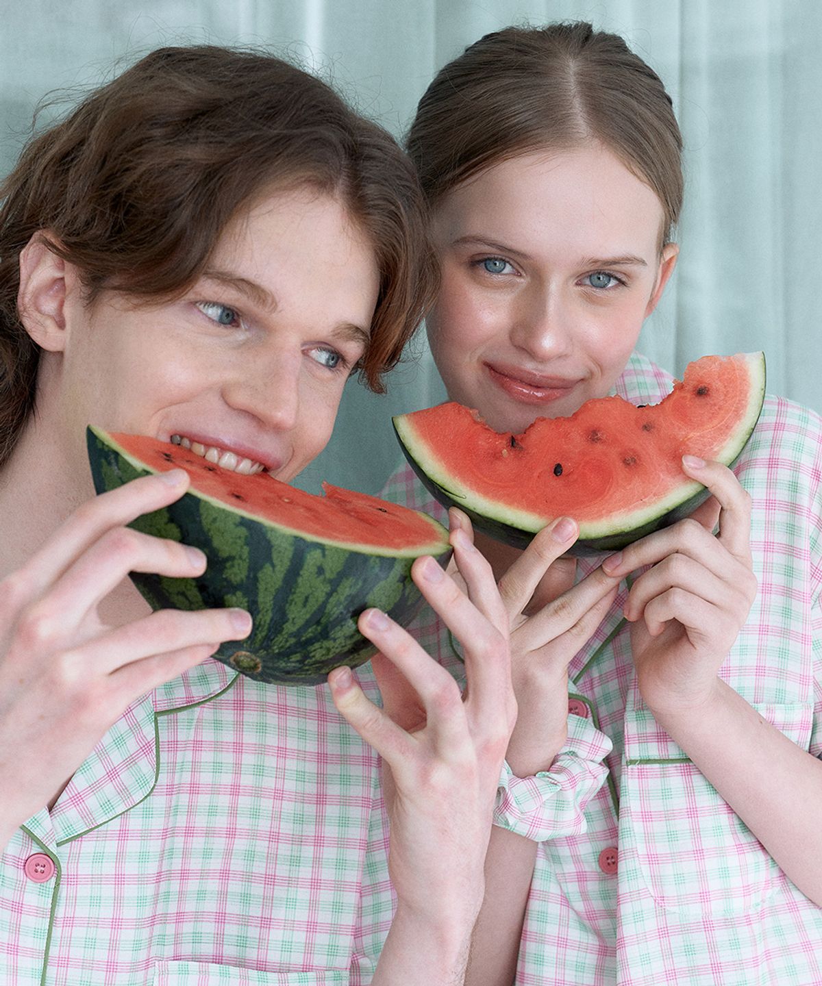 주디앤(JUDYN) 워터멜론 반팔 커플 잠옷세트