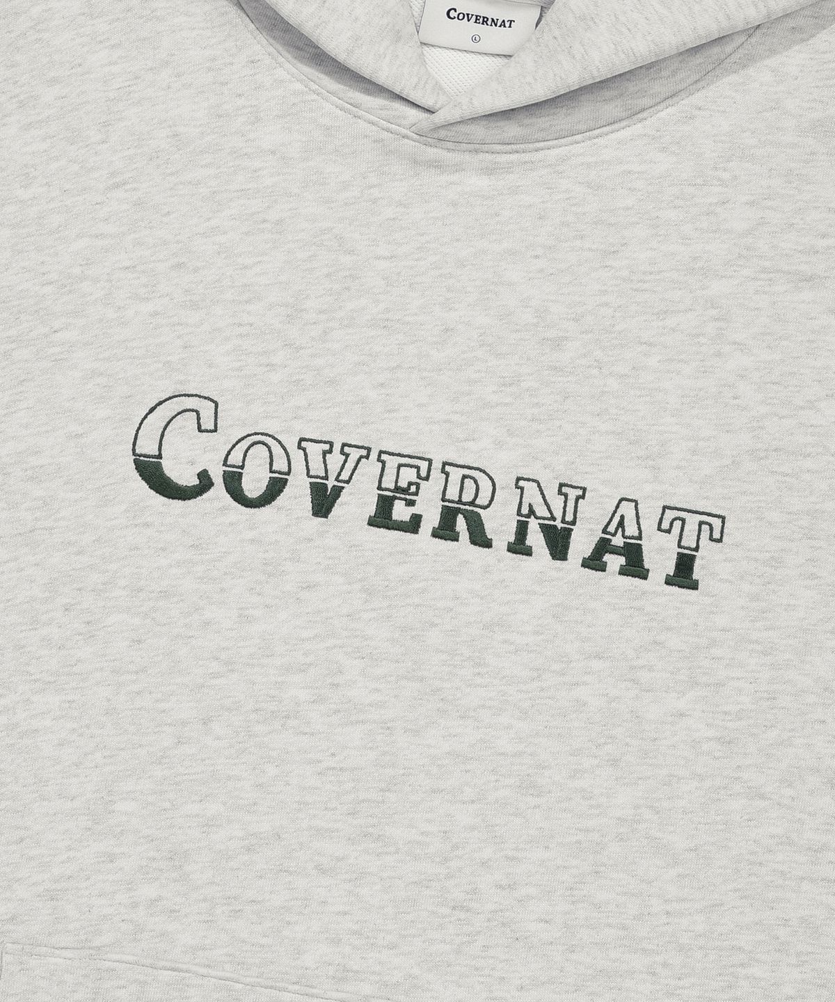 커버낫(COVERNAT) 투톤 로고 후디 오트밀