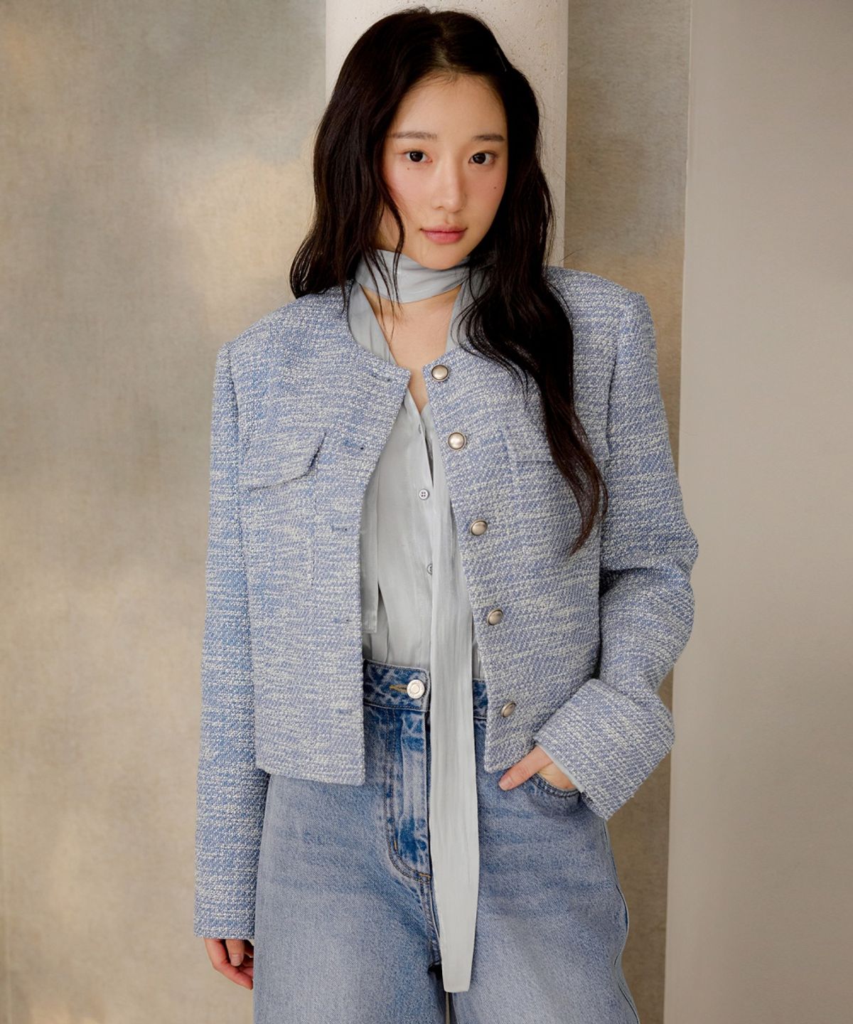 올리브 데 올리브(OLIVE DES OLIVE) 슬림 와이드 데님 팬츠 OJ6SL1750