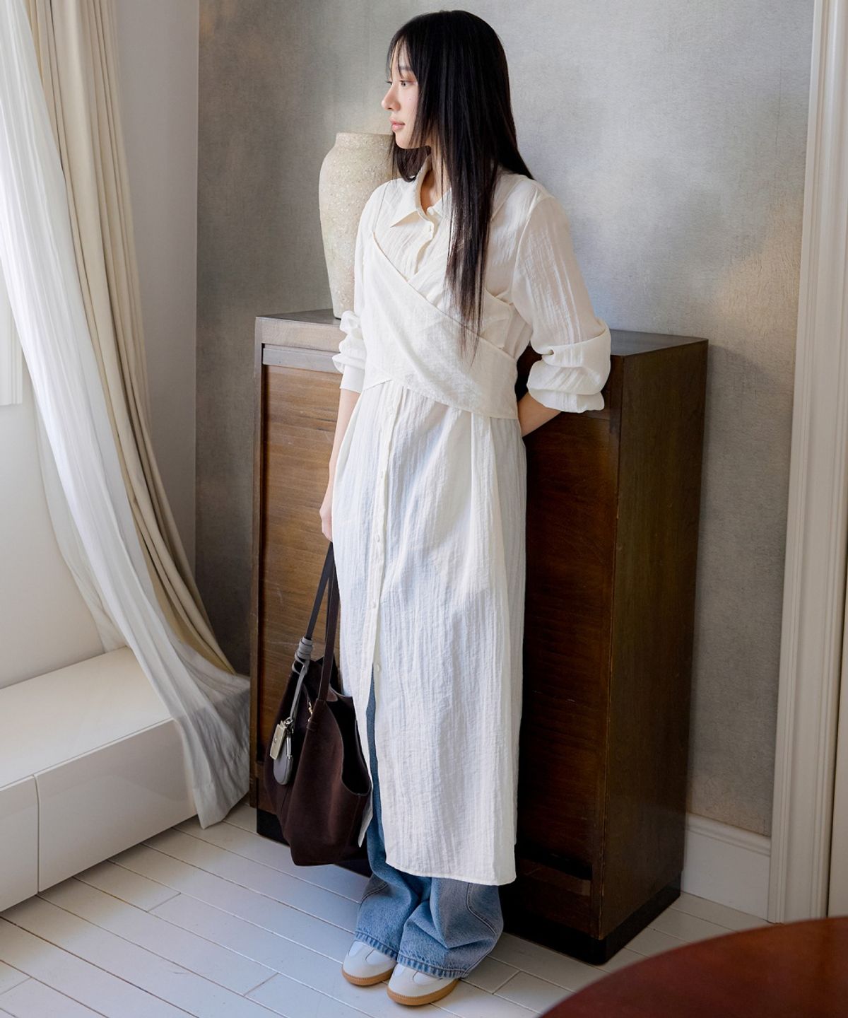 올리브 데 올리브(OLIVE DES OLIVE) 슬림 와이드 데님 팬츠 OJ6SL1750