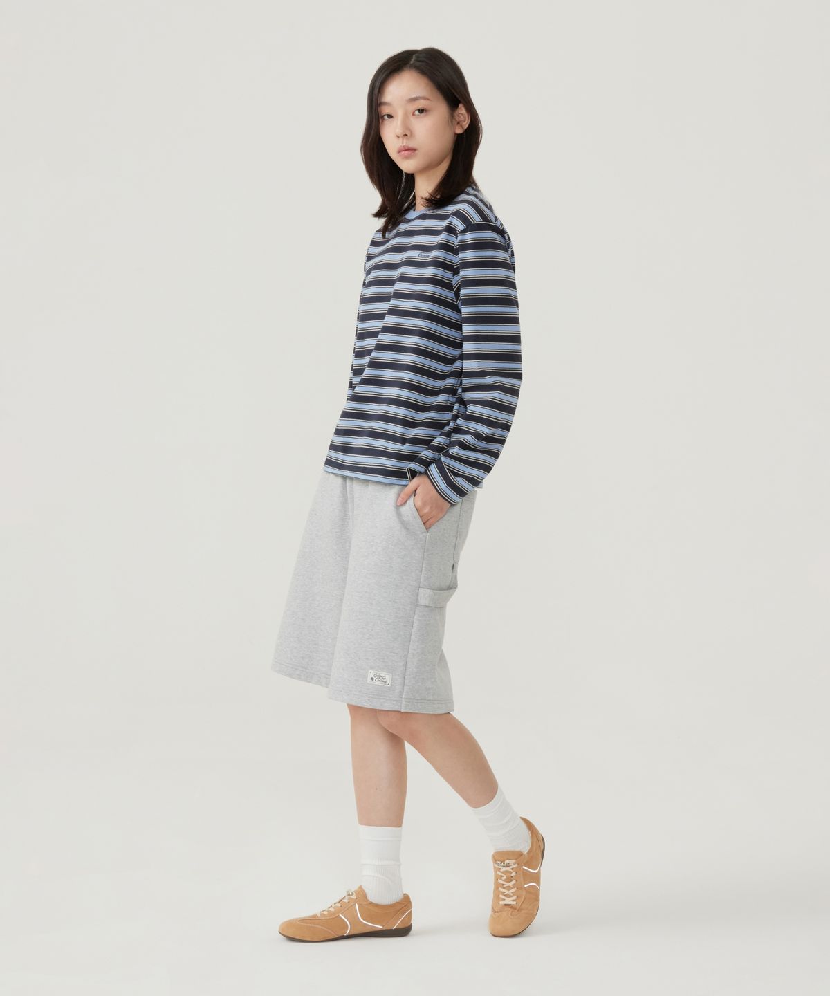 커버낫 우먼(COVERNAT WOMAN) 우먼 스웻 버뮤다 쇼츠 더스티 블루
