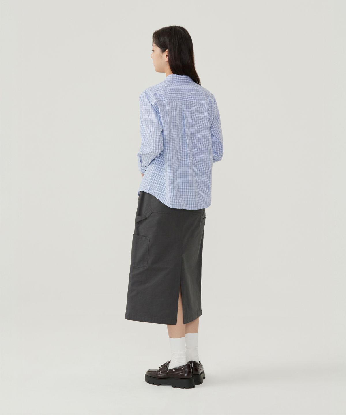 커버낫 우먼(COVERNAT WOMAN) 우먼 체크 셔츠 블루