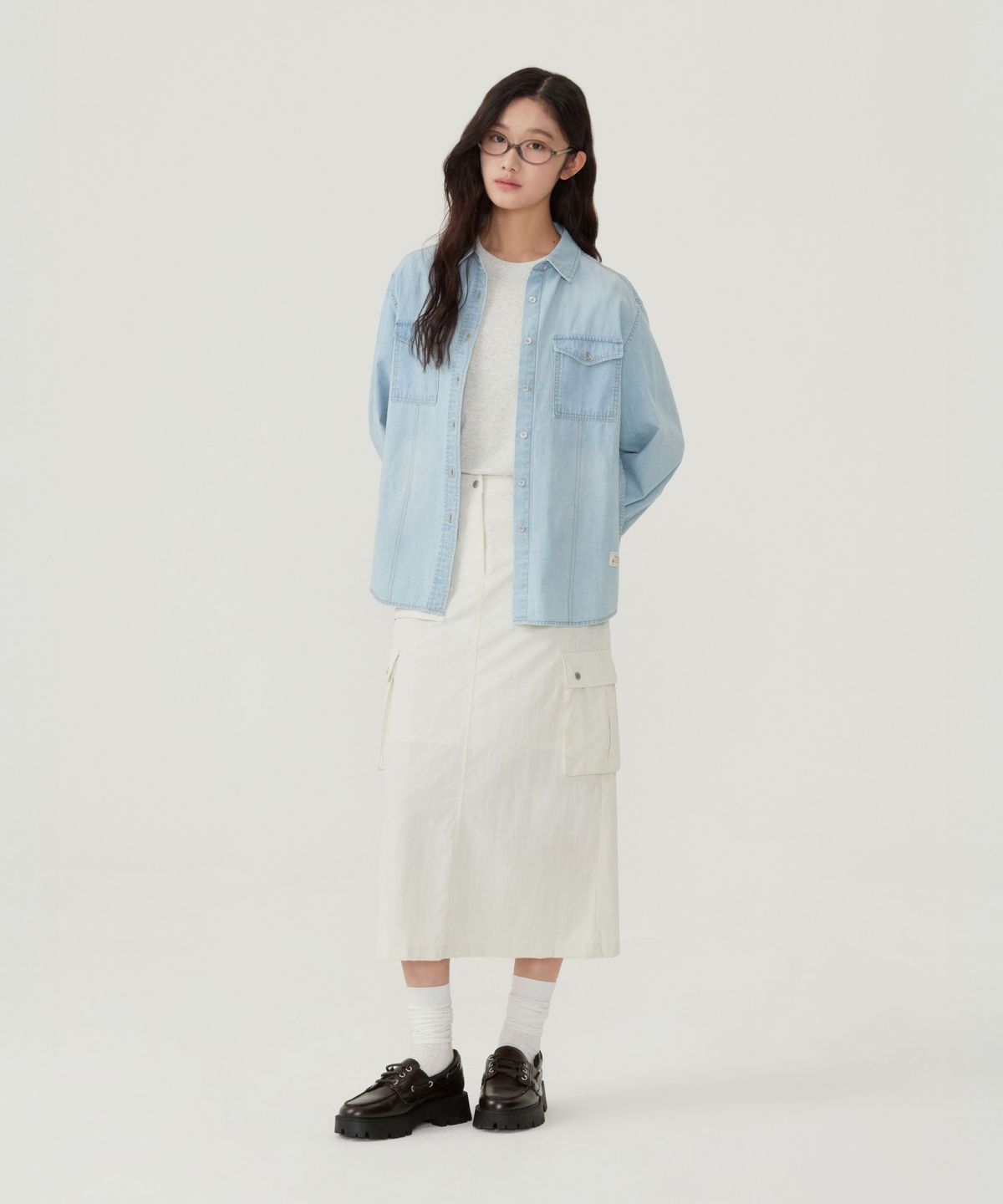 커버낫 우먼(COVERNAT WOMAN) 우먼 데님 셔츠 블루