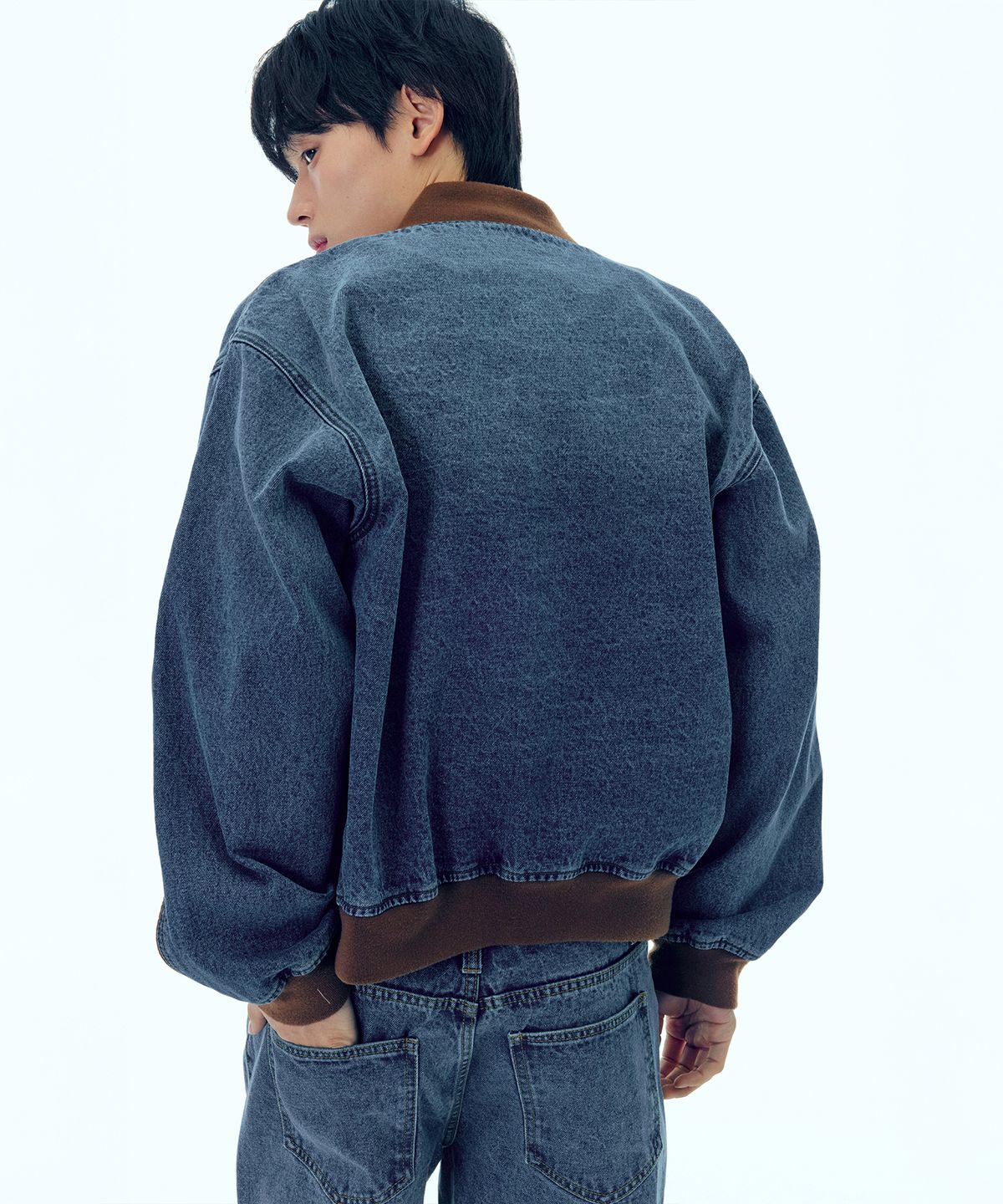 플랙(PLAC) 인디고 데님 바시티 미드블루