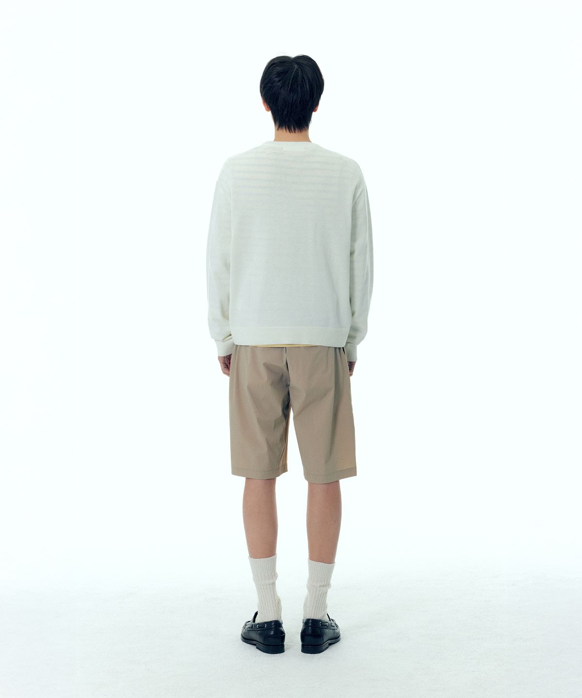 플랙(PLAC) 라인 집업 가디건 아이보리