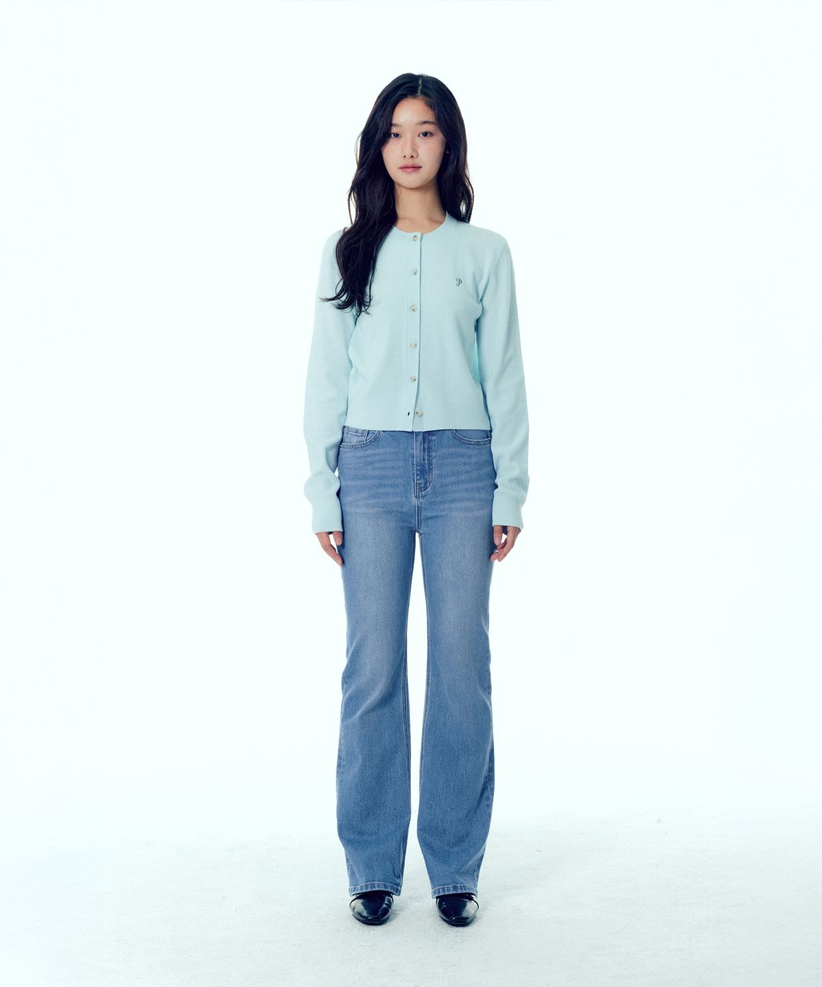 플랙 우먼(PLAC WOMEN) 로고 니트 가디건 4colors