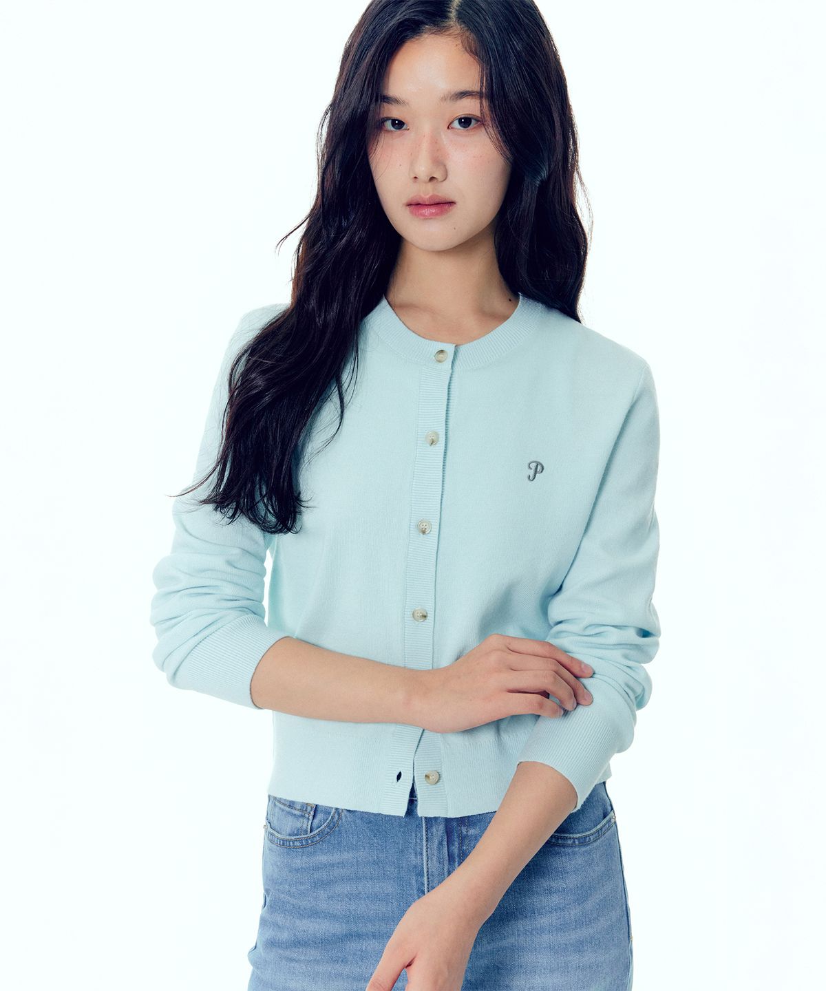 플랙 우먼(PLAC WOMEN) 로고 니트 가디건 4colors