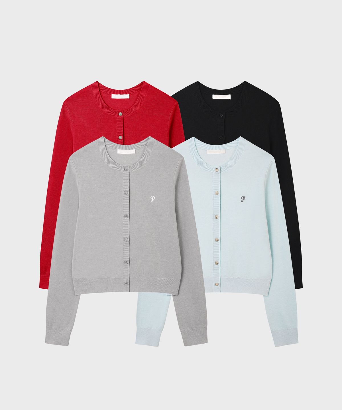 플랙 우먼(PLAC WOMEN) 로고 니트 가디건 4colors