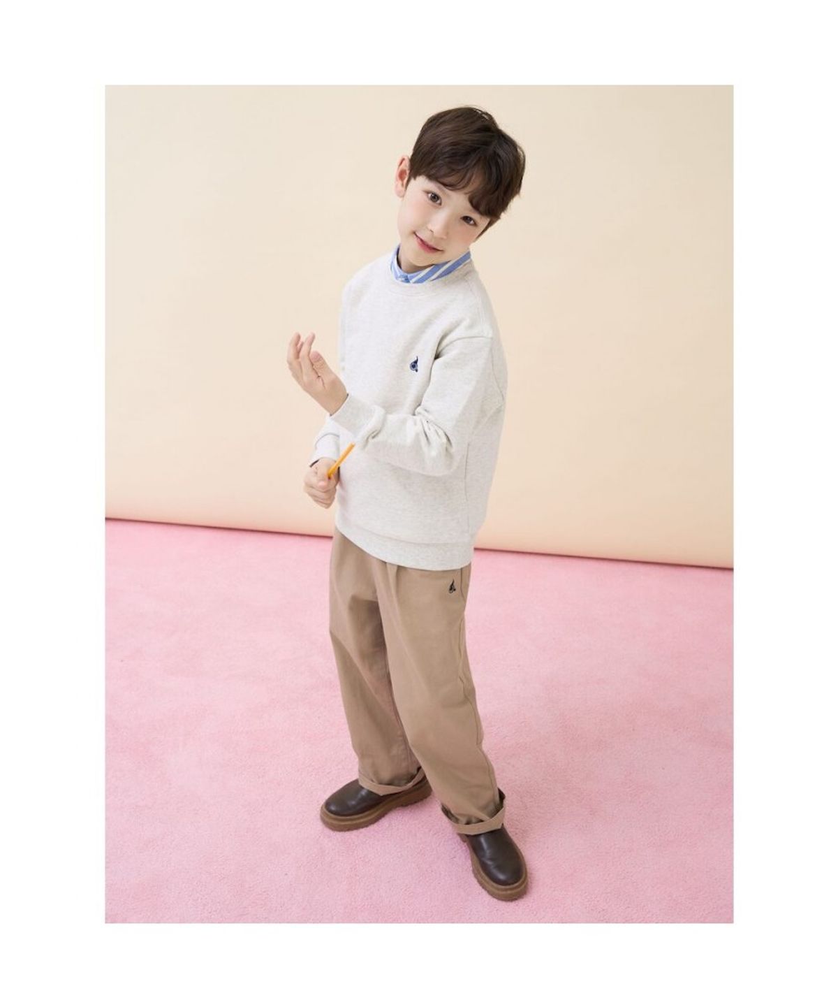 빈폴 키즈(BEANPOLE KIDS) [Essential] 스웨트 셔츠  베이지 (BI6141UE1A)