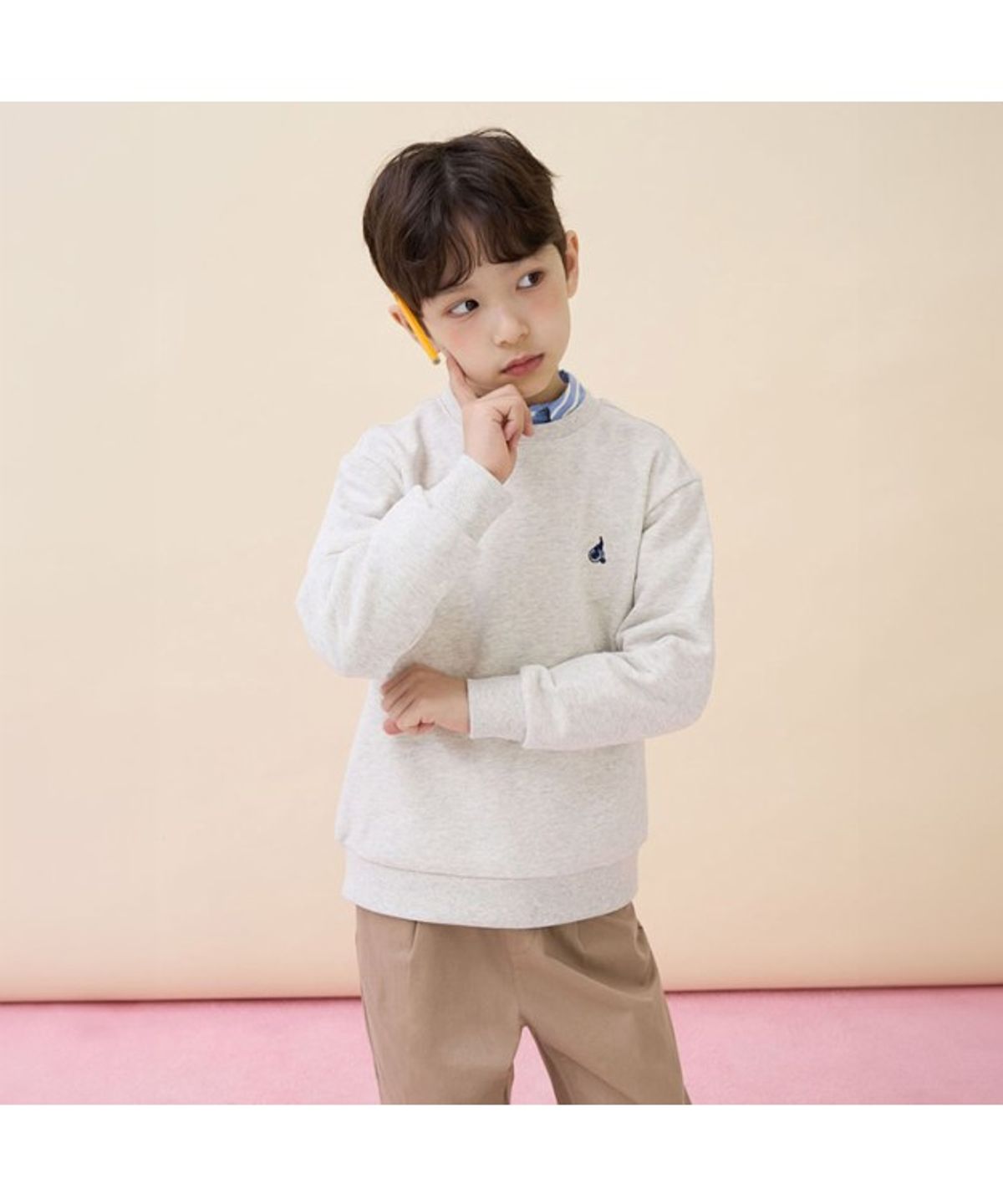빈폴 키즈(BEANPOLE KIDS) [Essential] 스웨트 셔츠  베이지 (BI6141UE1A)