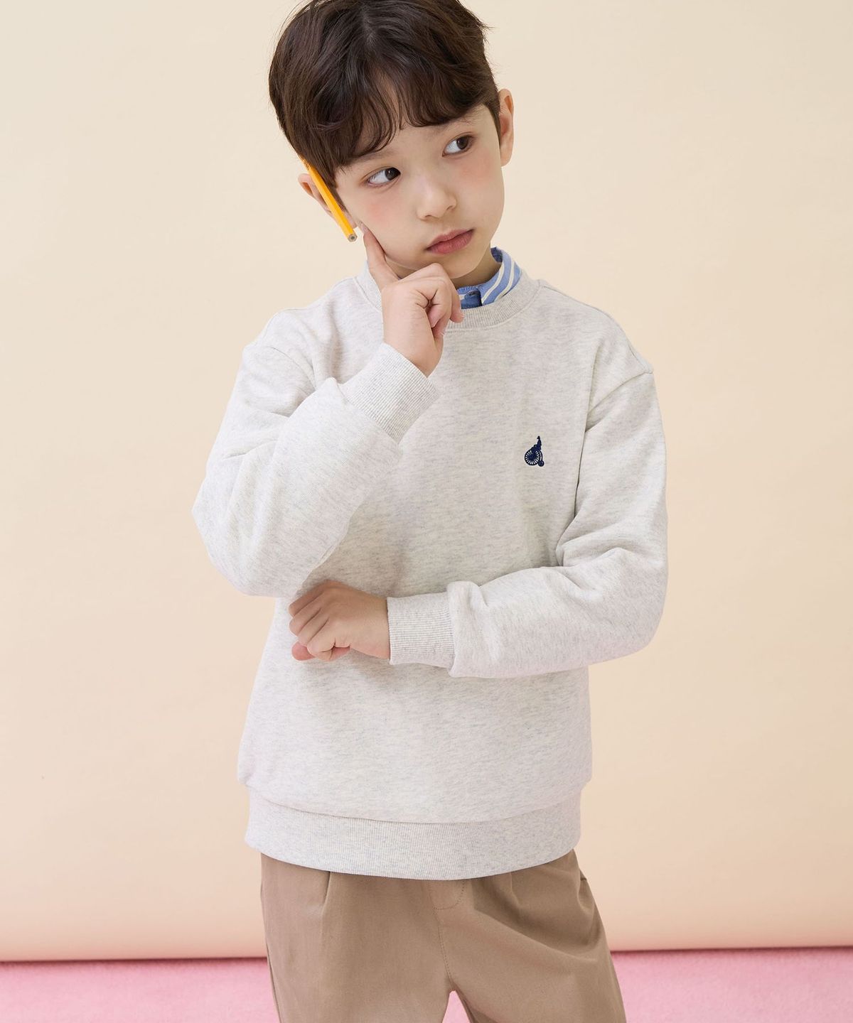 빈폴 키즈(BEANPOLE KIDS) [Essential] 스웨트 셔츠  베이지 (BI6141UE1A)