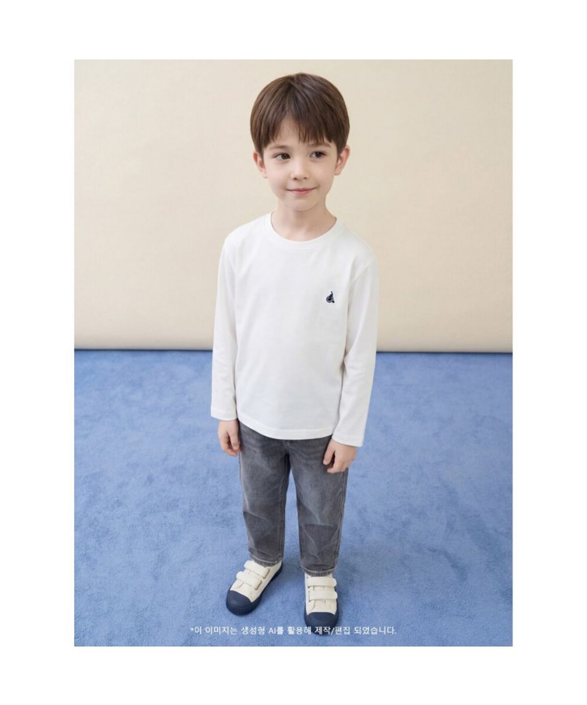 빈폴 키즈(BEANPOLE KIDS) [Essential] 수피마 베이직 긴소매 티셔츠  아이보리 (BI6141UE20)