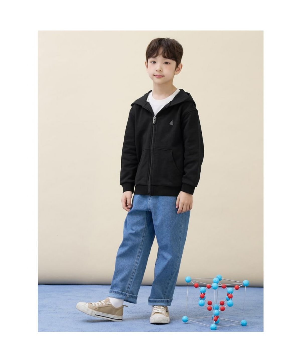 빈폴 키즈(BEANPOLE KIDS) [Essential] 후드 집업  블랙 (BI6141UE45) (BI6141UE45)