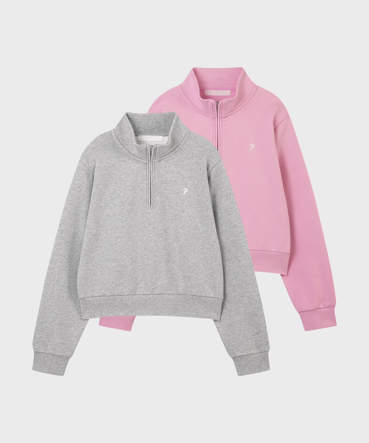 플랙 우먼(PLAC WOMEN) 로고 하프 집업 스웻셔츠 2colors