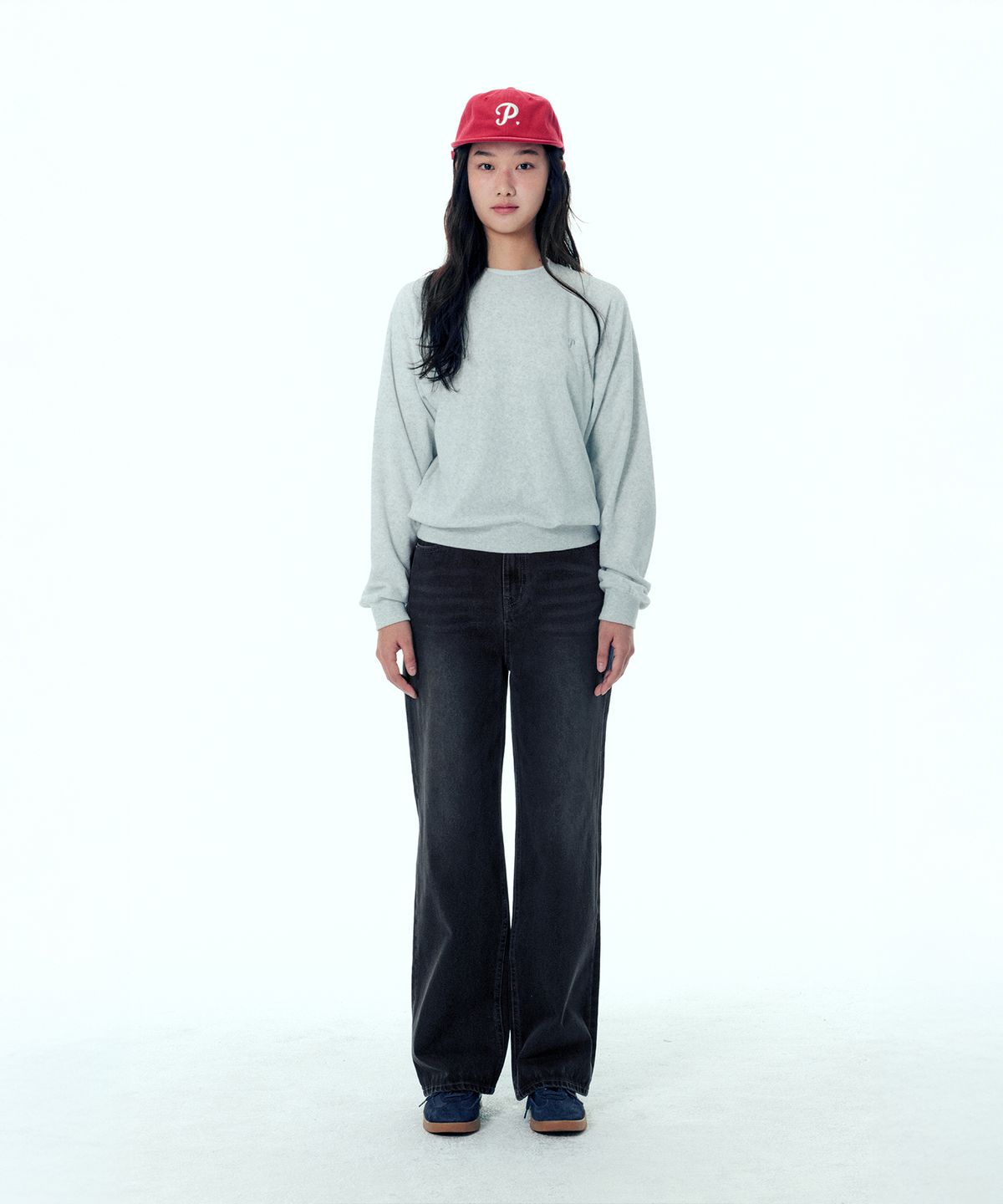 플랙 우먼(PLAC WOMEN) 자수 로고 테리 스웻셔츠 2colors