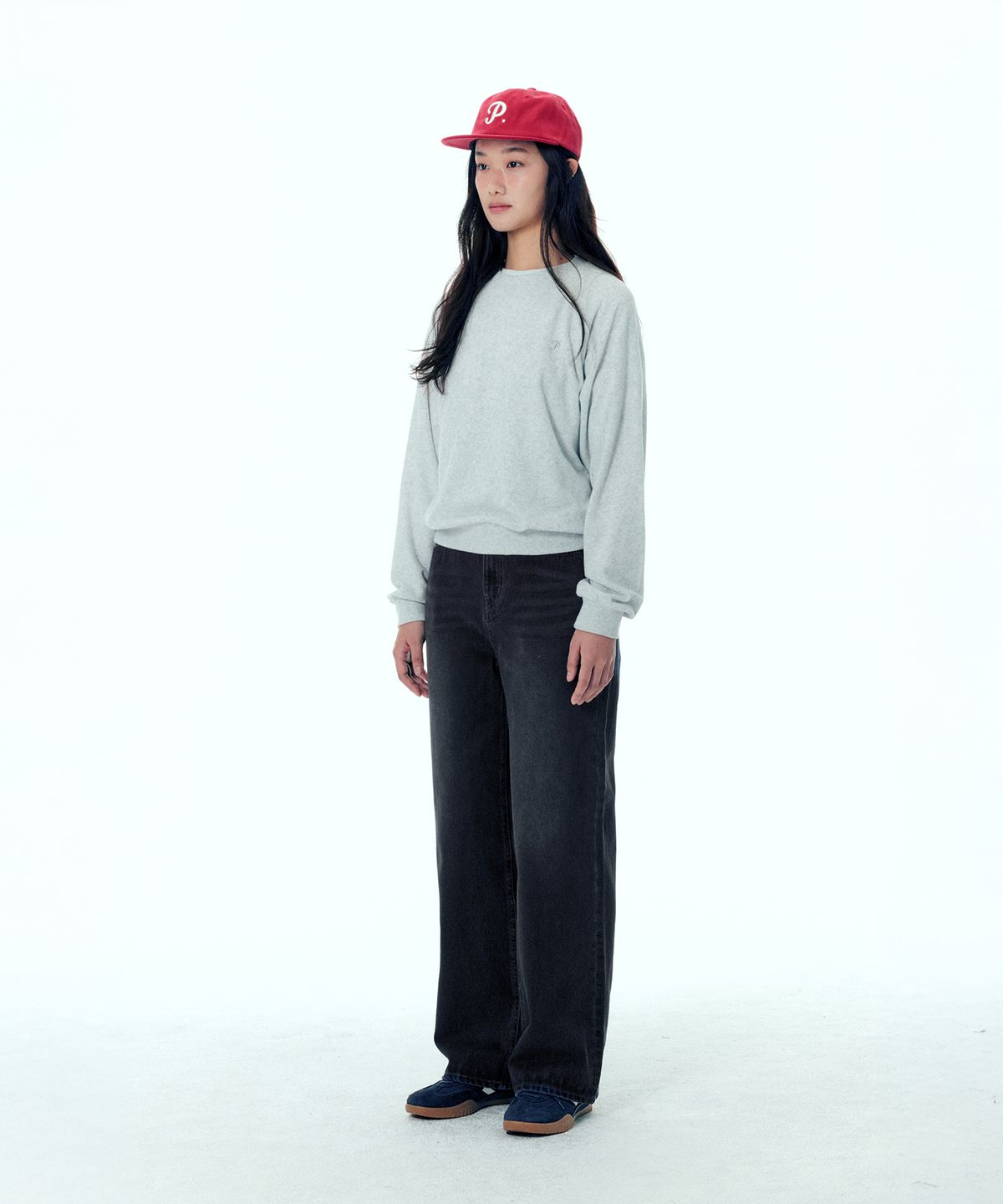 플랙 우먼(PLAC WOMEN) 자수 로고 테리 스웻셔츠 2colors
